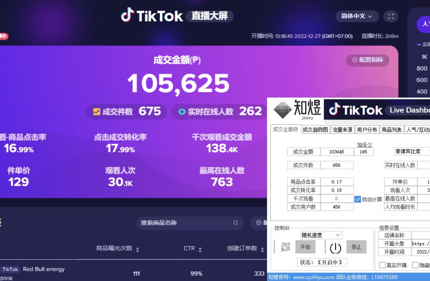 TikTok数据大屏|知煜版|海外抖音|修改器|2023最新版