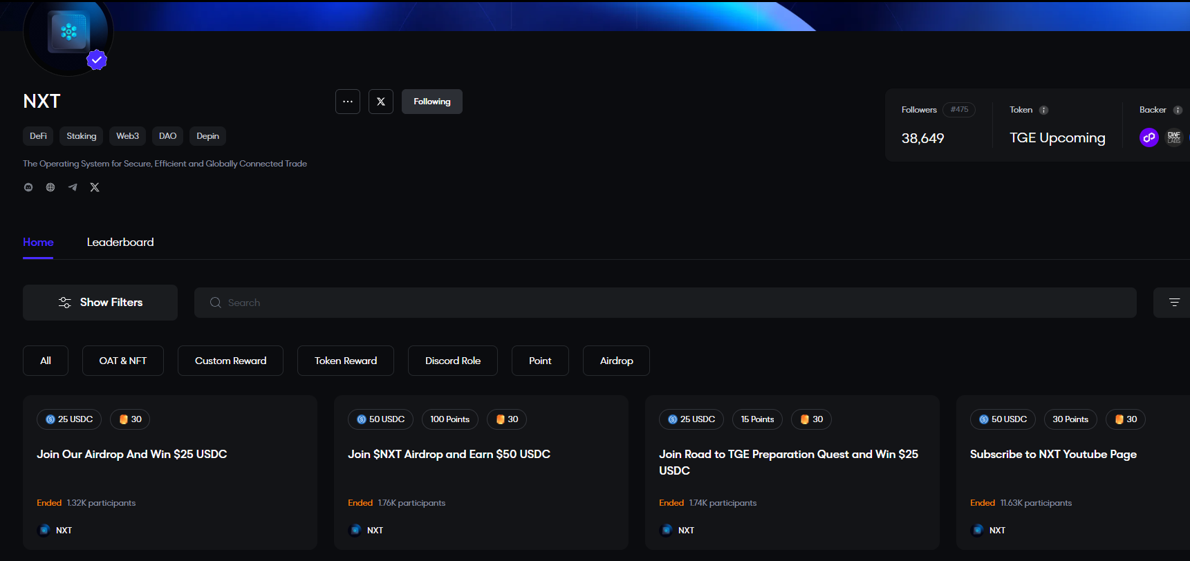 融资820万美元，基于区块链的贸易操作系统NXT 明牌空投活动
